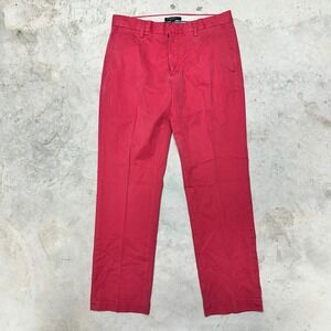 Banana Republic Emerson Chino Pants Red Cotton Mens 32x30 Flat Front Classic Fit
